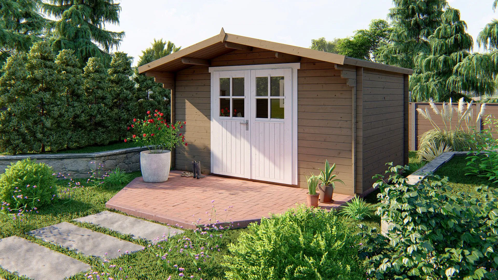 Tuinhuis Vrebos geschilderd